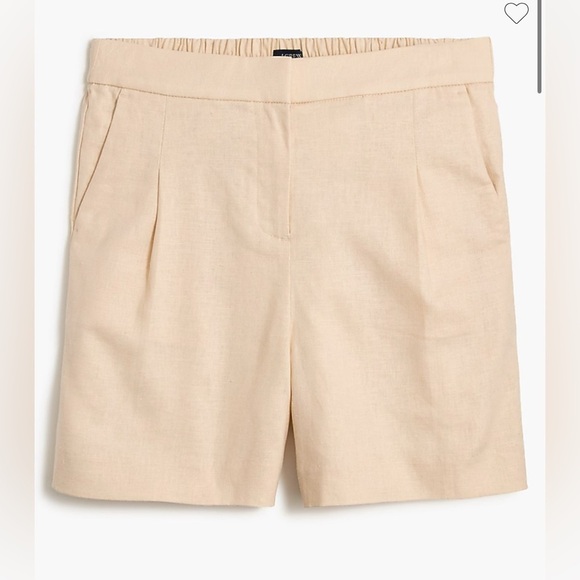 J Crew Shorts Linen Blend Pleated Khaki NWT Women Size 16 High Rise - Picture 4 of 7